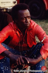 Miles Davis at the Isle of Wight Festival, 1970.